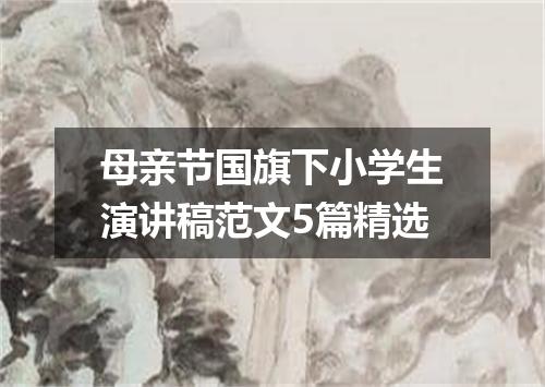 母亲节国旗下小学生演讲稿范文5篇精选