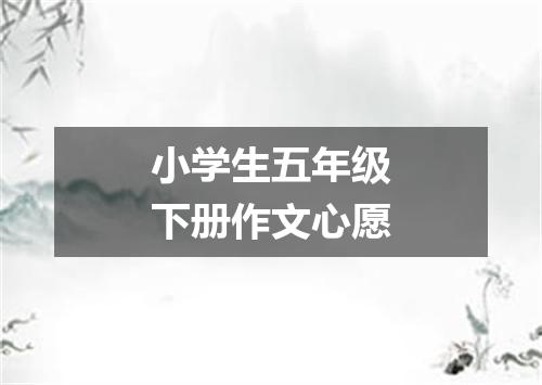小学生五年级下册作文心愿