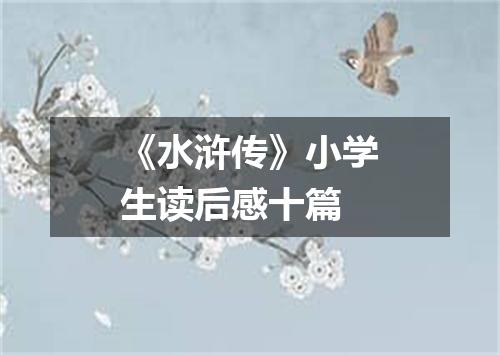 《水浒传》小学生读后感十篇