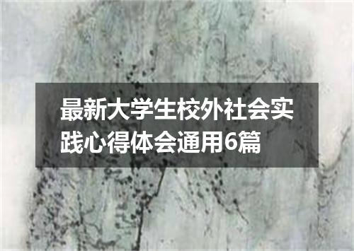 最新大学生校外社会实践心得体会通用6篇