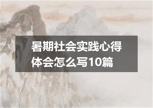 暑期社会实践心得体会怎么写10篇