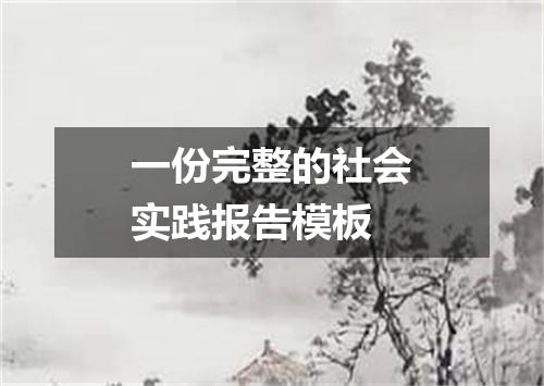 一份完整的社会实践报告模板