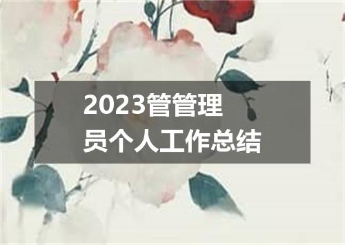 2023管管理员个人工作总结
