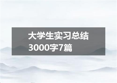 大学生实习总结3000字7篇