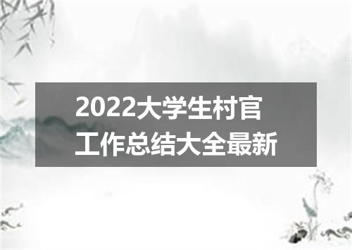 2022大学生村官工作总结大全最新