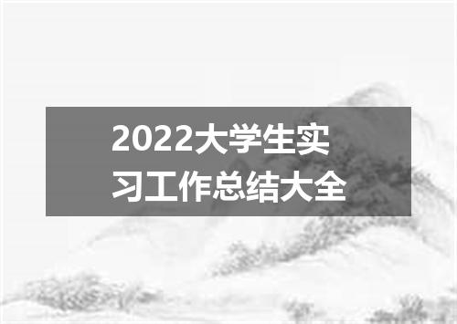 2022大学生实习工作总结大全