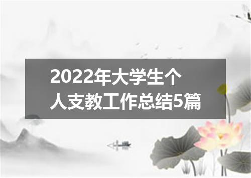 2022年大学生个人支教工作总结5篇