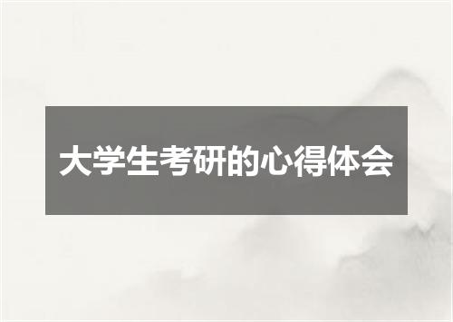 大学生考研的心得体会