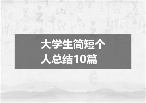 大学生简短个人总结10篇
