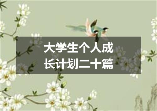 大学生个人成长计划二十篇