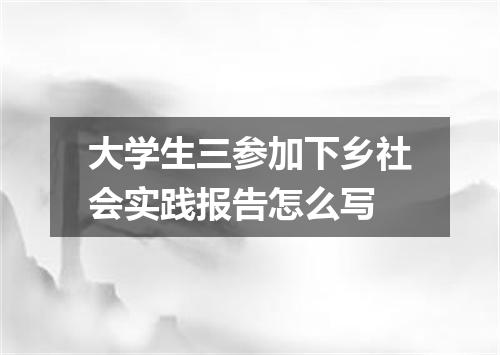 大学生三参加下乡社会实践报告怎么写