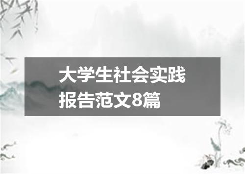 大学生社会实践报告范文8篇