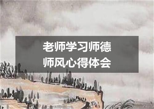老师学习师德师风心得体会