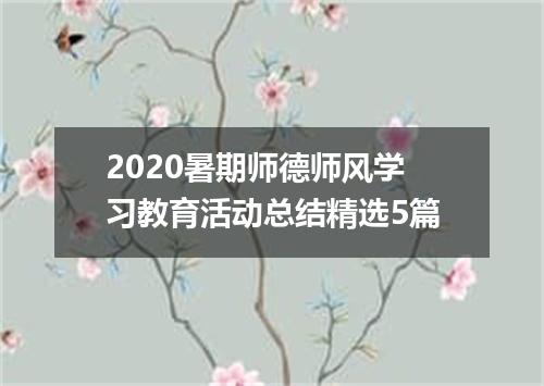 2020暑期师德师风学习教育活动总结精选5篇