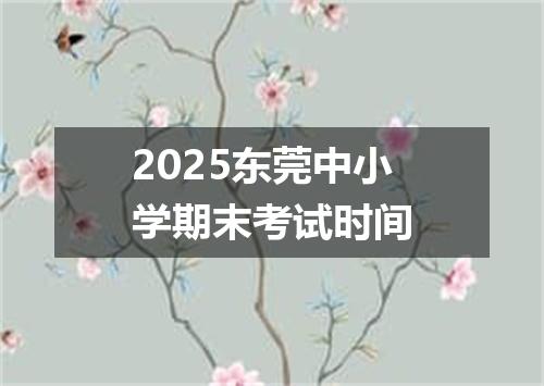 2025东莞中小学期末考试时间