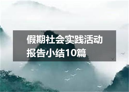 假期社会实践活动报告小结10篇