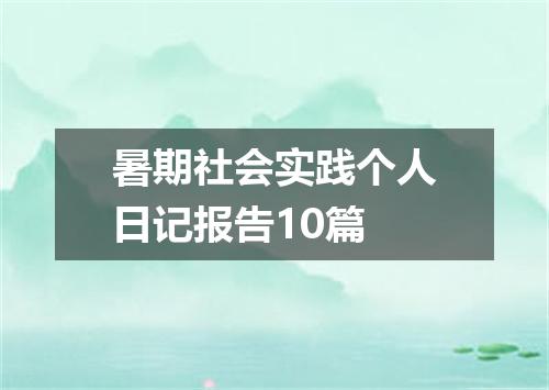 暑期社会实践个人日记报告10篇