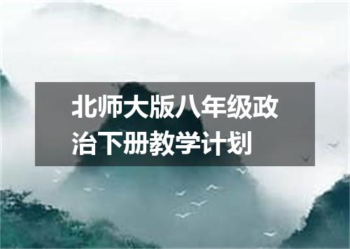 北师大版八年级政治下册教学计划