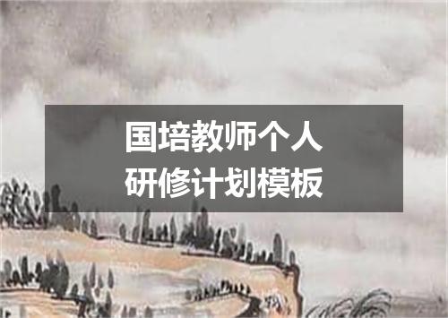 国培教师个人研修计划模板