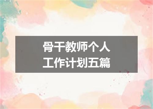 骨干教师个人工作计划五篇