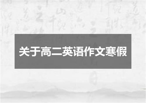 关于高二英语作文寒假