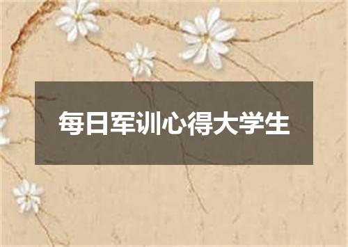 每日军训心得大学生