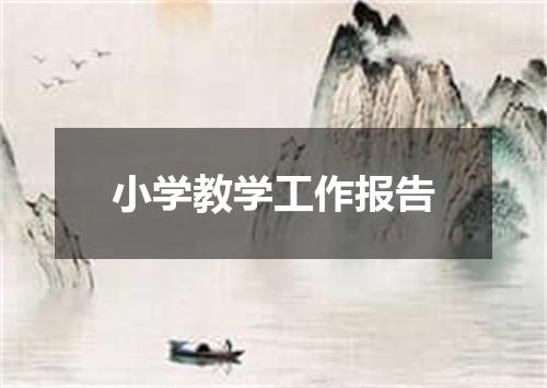 小学教学工作报告