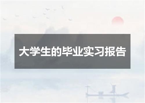 大学生的毕业实习报告