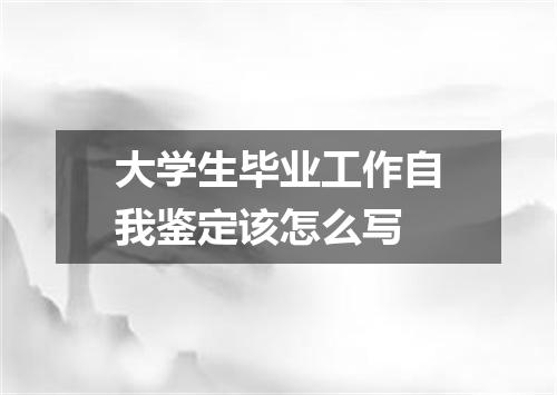 大学生毕业工作自我鉴定该怎么写