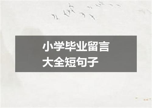 小学毕业留言大全短句子