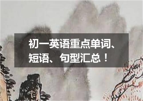 初一英语重点单词、短语、句型汇总！
