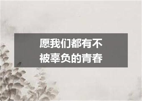 愿我们都有不被辜负的青春