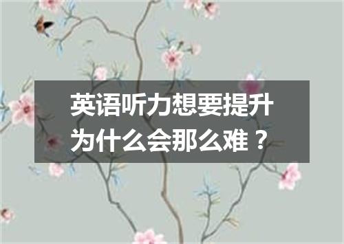 英语听力想要提升为什么会那么难？