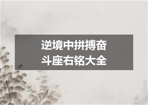 逆境中拼搏奋斗座右铭大全