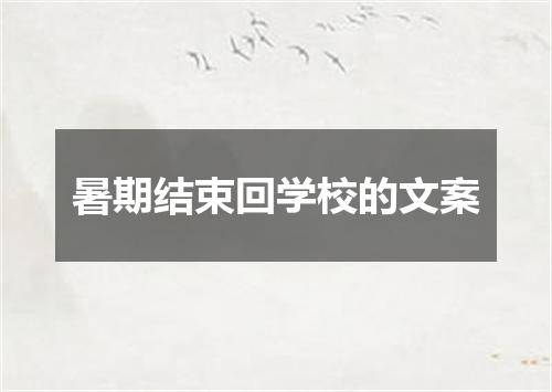 暑期结束回学校的文案