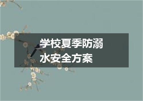学校夏季防溺水安全方案