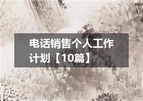 电话销售个人工作计划【10篇】