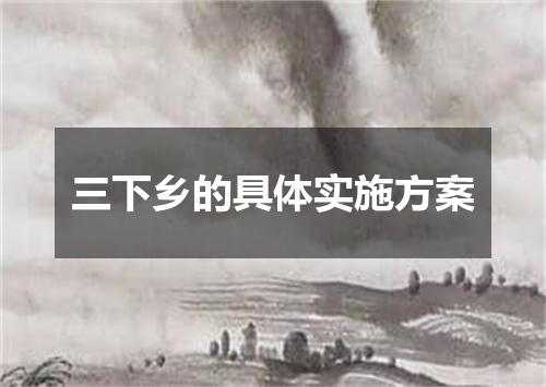 三下乡的具体实施方案