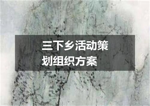 三下乡活动策划组织方案