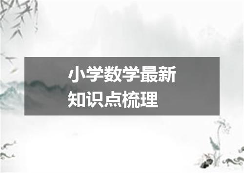 小学数学最新知识点梳理
