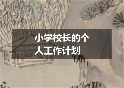 小学校长的个人工作计划