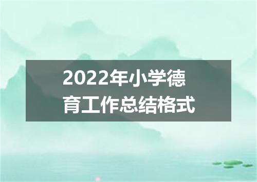 2022年小学德育工作总结格式