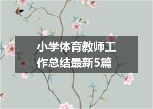 小学体育教师工作总结最新5篇