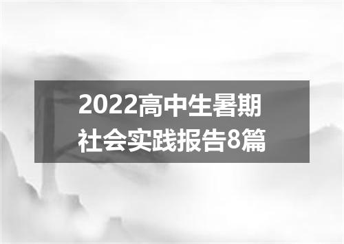 2022高中生暑期社会实践报告8篇