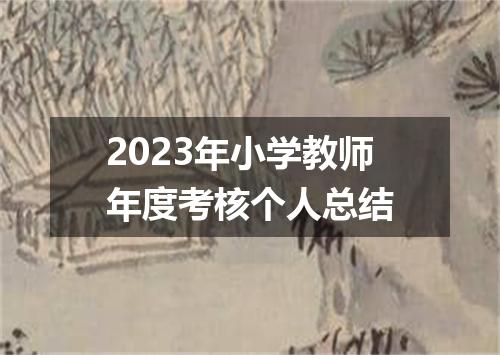 2023年小学教师年度考核个人总结