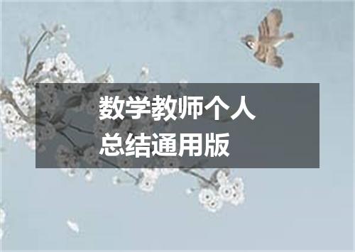 数学教师个人总结通用版