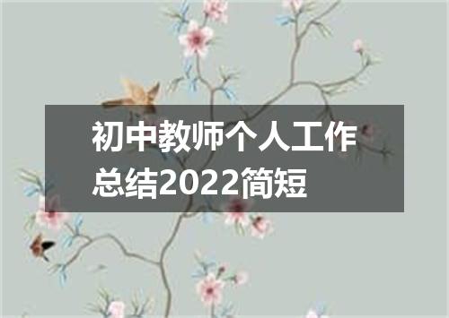 初中教师个人工作总结2022简短