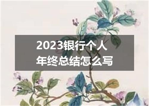 2023银行个人年终总结怎么写