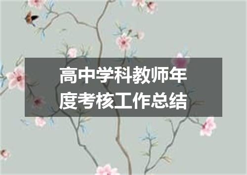 高中学科教师年度考核工作总结