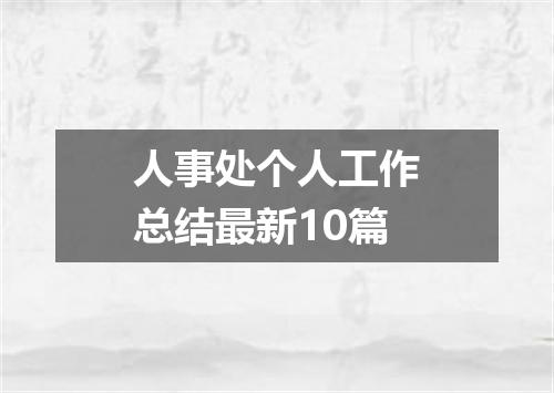 人事处个人工作总结最新10篇
